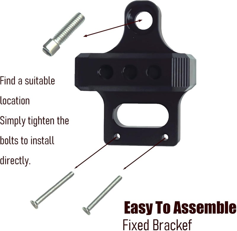 ZTYAFEI Universal 3-Port Solenoid Valve Mount Bracket for MAC/AEM Boost Controllers - CNC Billet Aluminum Holder (Black) (Black) - Image 5